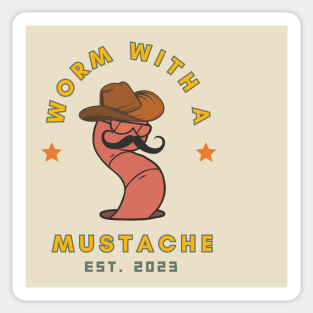 Worm With A Mustache Sticker